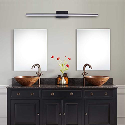 48in Modern LED Vanity Lights for Bathroom Black