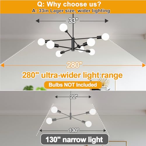 11" 52" Height Adjustable Sputnik Chandeliers Dining Room Light Fixture