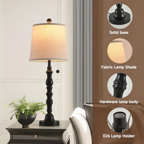 Lamps Set of 2 Modern Farmhouse Table Lamp Bedside Reading Lamps Living Room End Tables Set Lamps for Night Stands Bedroom Night Lamp (2 Count)