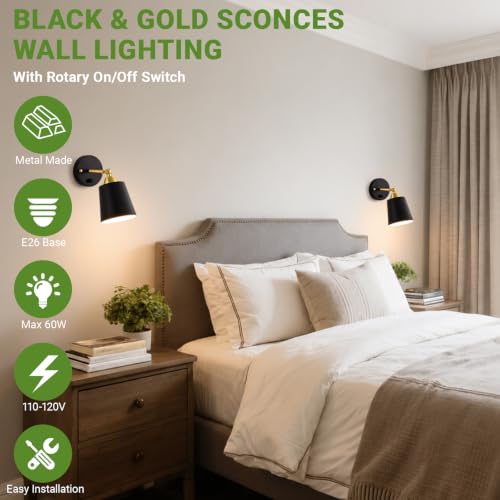 Dimmable Wall Sconces Set of 2