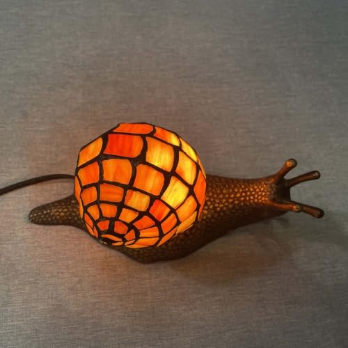 L10963 Tiffany Style Stained Glass Land Snail Accent Lamp