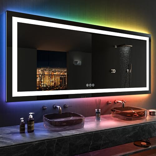 84"X40" RGB LED Bathroom Mirror with Lights