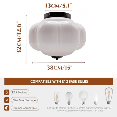 Milk Glass Flush Ceiling Light