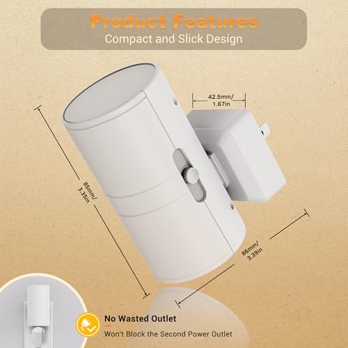 Amber Night Lights Plug into Wall (2 Count)