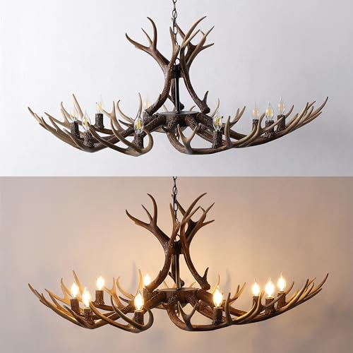 Eldora 10 Light Resin Antler Chandelier 49"