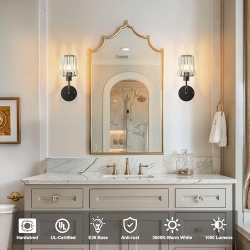 Hardwired Crystal Wall Sconces Set of 2 (2 Count)