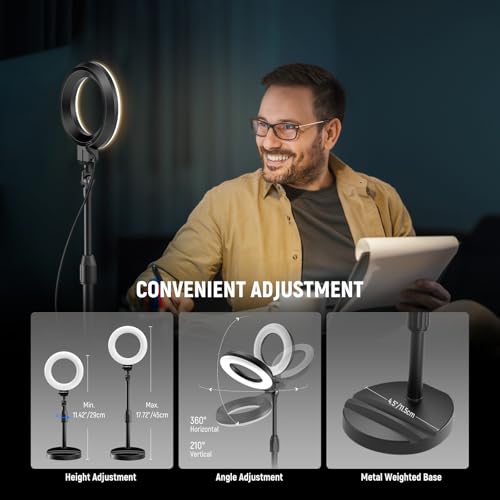 Basics 5" 13cm Desk Ring Light with Stand