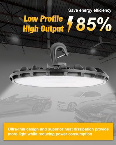UFO LED High Bay Light 200W 22000LM 5000K High Bay LED Shop Lights (8 Count)