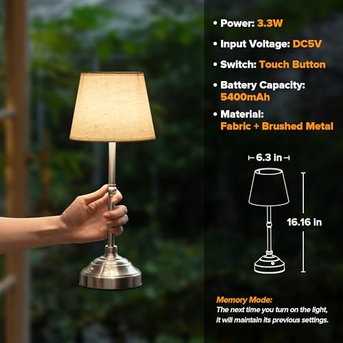 2 Pack Cordless Table Lamp (2 Count)