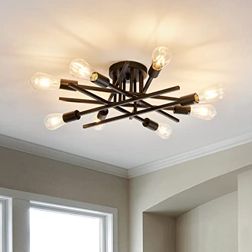 8 Lights Semi Flush Mount Ceiling Light Fixture
