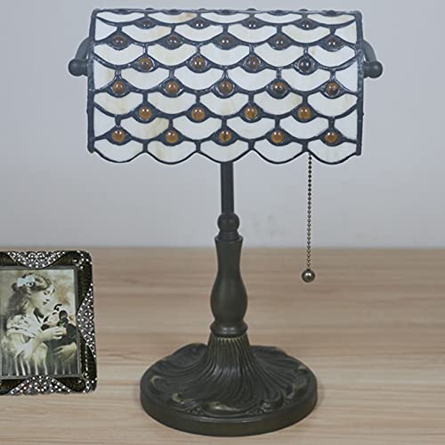 Tiffany Style Bankers Table Lamp Stained Glass Piano Desk Lamp Vintage Bedroom Bedside Lamp for Study