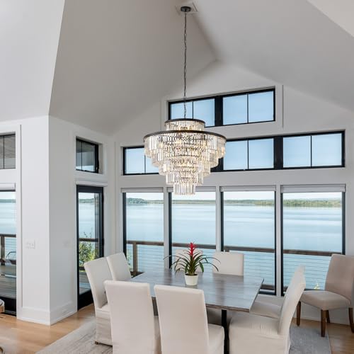 36" Large Crystal Chandelier (23 Count)