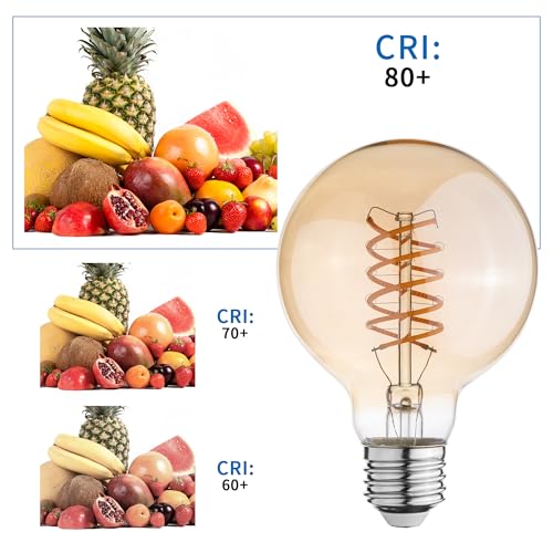G25 Globe LED Edison Light Bulbs (4 Count)