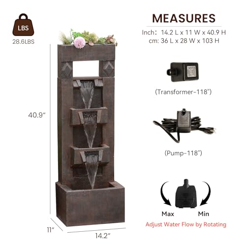 40.9 in Modern Outdoor Water Fountain