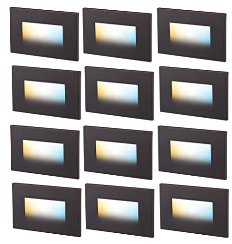 3 Color 120V Dimmable LED Indoor Outdoor Step Light (12 Count)