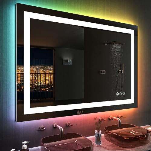 48"X40" RGB LED Bathroom Mirror with Lights