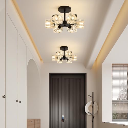 K9 Crystal Semi Flush Ceiling