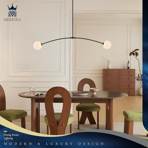 Black Sputnik Chandelier with Milk Glass Globe 2 Lights L45 Inch