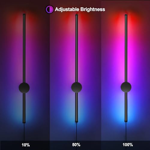 RGB LED Wall Sconces Set of Two with Remote (2 Count)