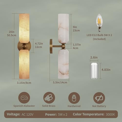 Alabaster Wall Sconce (2 Count)