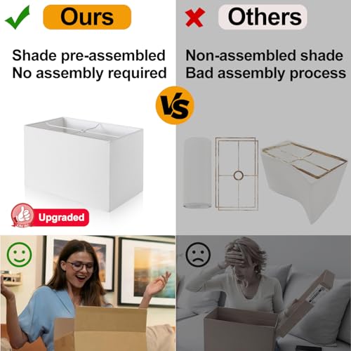 21" Touch Bedside lamps with 2 USB & AC Outlets (2 Count)