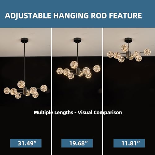 Modern Led Chandelier with Globe Glass