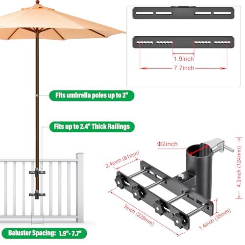 Deck Railing Umbrella Holder for 1