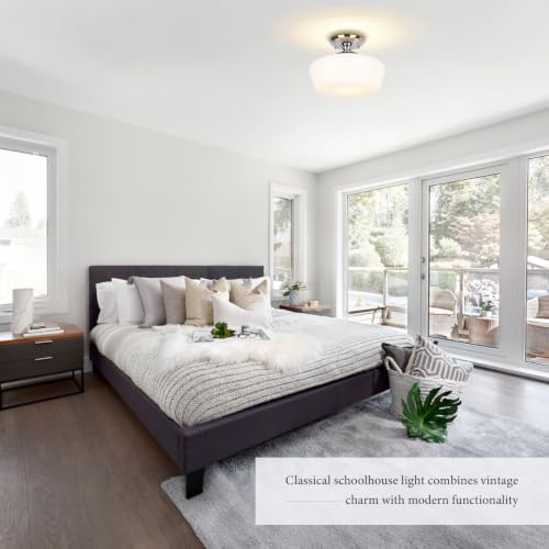 Schoolhouse Style Semi Flush Mount Ceiling Light Fixture