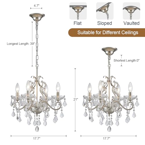 Crystal Chandelier Light Fixture (4 Count)