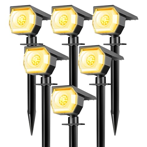 6 Pack Solar Spot Lights Outdoor Waterproof (6 Count)