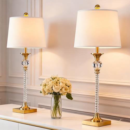 Crystal Buffet Table Lamps Set of 2 (2 Count)