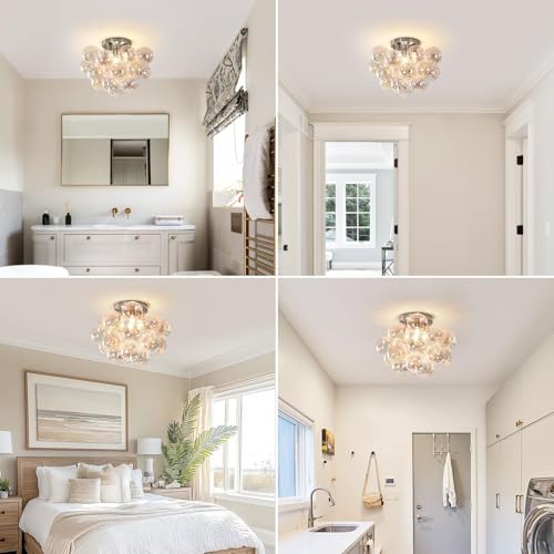Brushed Nickel Flush Mount Ceiling Light Fixture