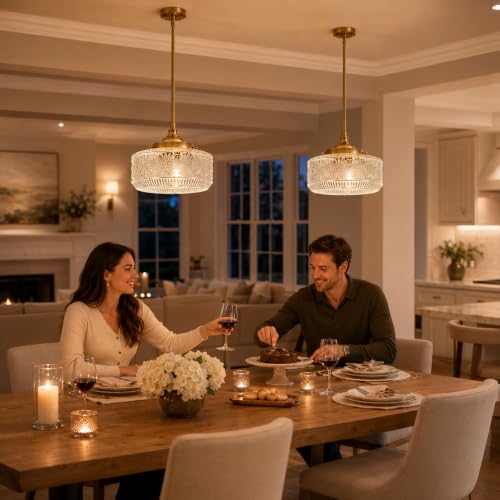 3 Light Vintage Pendant Lights for Island Adjustable Ceiling Hanging Light