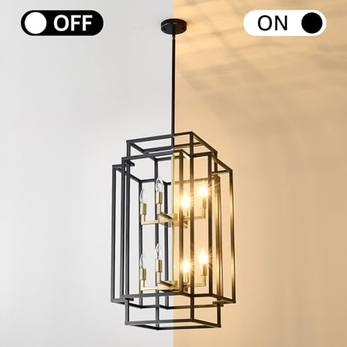 Black & Gold Foyer Lighting Fixture 8