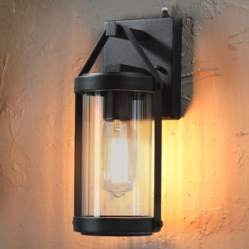 2 Pack Dusk to Dawn Sensor Black Outdoor Wall Sconce Lightings (2 Count)