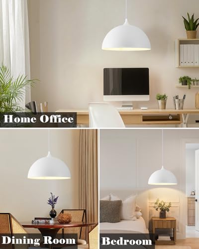 White Pendant Lights Kitchen Island 2 Pack