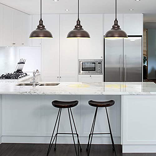 1 Pack Farmhouse Dome Pendant Lights for Kitchen Island Bronze