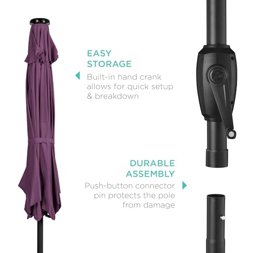 7.5ft Solar Umbrella LED Lighted Patio Umbrella