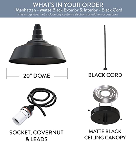 Industrial Pendant Light 20 Inch Extra Large Steel Warehouse