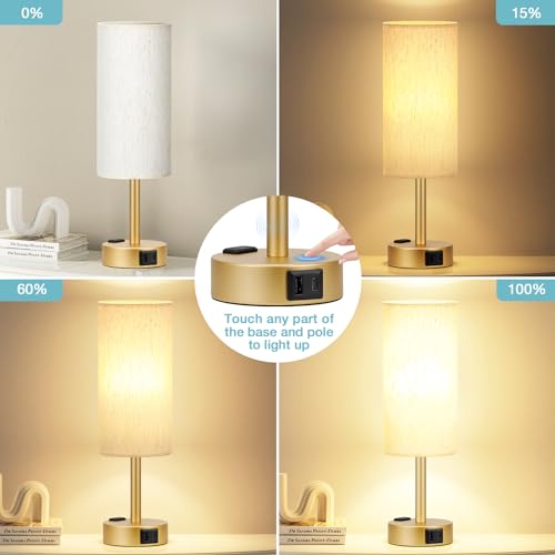 Gold Bedside Lamp for Bedroom