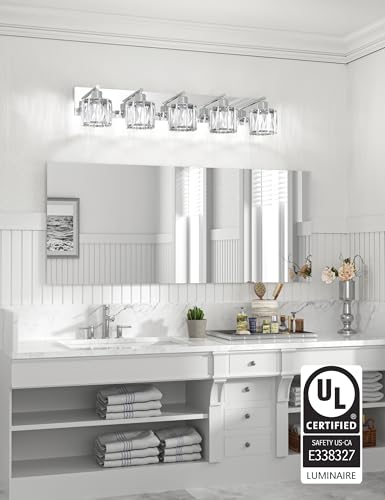 Crystal Vanity Lights for Bathroom (5 Count)