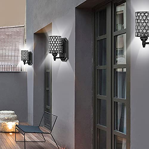 Crystal Wall Sconce Black Dry&Wet Dual Use 2 Pack 1 Light UL Certified (2 Count)