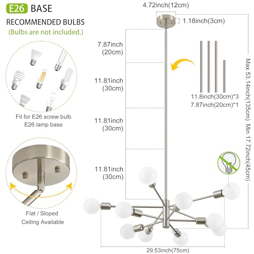 Chandeliers for Dining Room Brushed Nickel 10