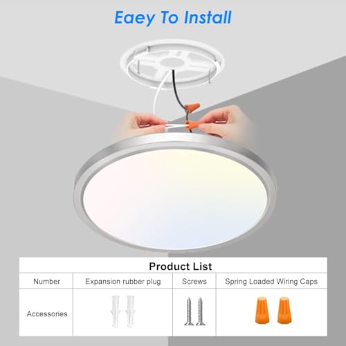 12 Inch LED Ceiling Light Brushed Nickel