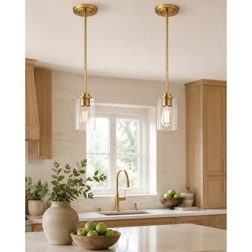 Brass Pendant Lights Kitchen Island 2 Pack (2 Count)