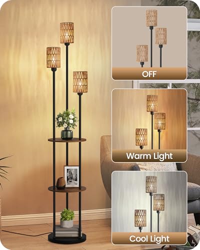 Floor Lamp with Shelves