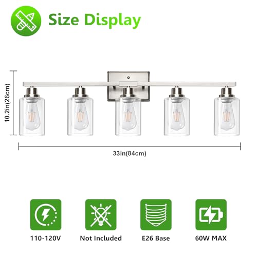 5 Light Bathroom Light Fixtures