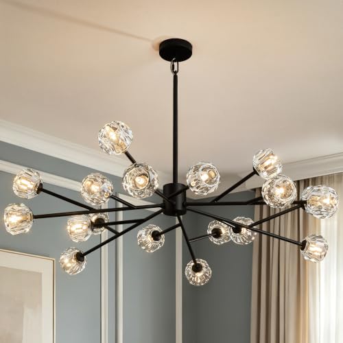 Black Sputnik Chandeliers for Dining Room Light Fixture Over Table