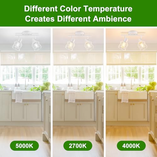 2 Lights White Kitchen Track Lighting