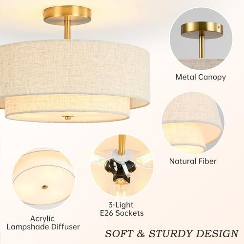 16" Semi Flush Mount Ceiling Light